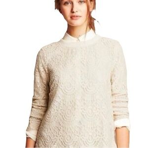 Banana Republic Lace Back Button Detail Blouse